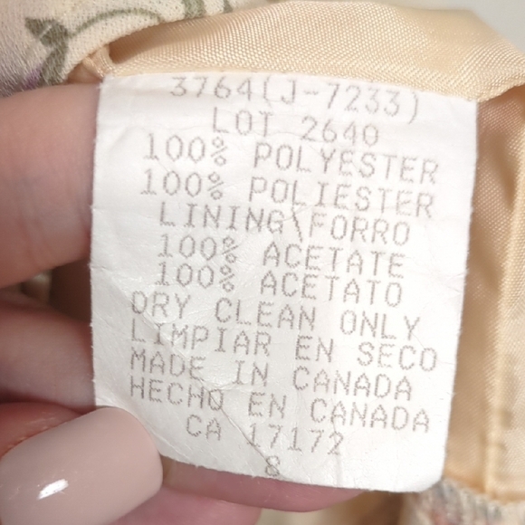 Randi May Collection vintage '90s cream floral short sleeve mini dress 📸 📏 - Picture 9 of 9